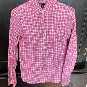 Banana Republic cotton button down plaid shirt